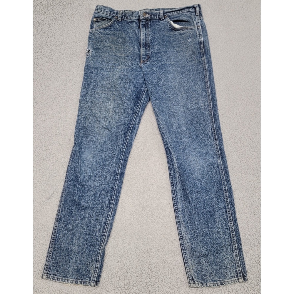 Vintage Lee Riders Jeans Mens‎ 38x34 (Fits 36x33) Blue Distressed Union Made USA
